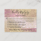 Antwoorden - Roze en gouden glitter Informatiekaartje (Voorkant)