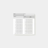 Antwoordenblad (belletjes) — zwart en wit post-it® notes (Voorkant)