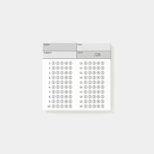 Antwoordenblad (belletjes) — zwart en wit post-it® notes