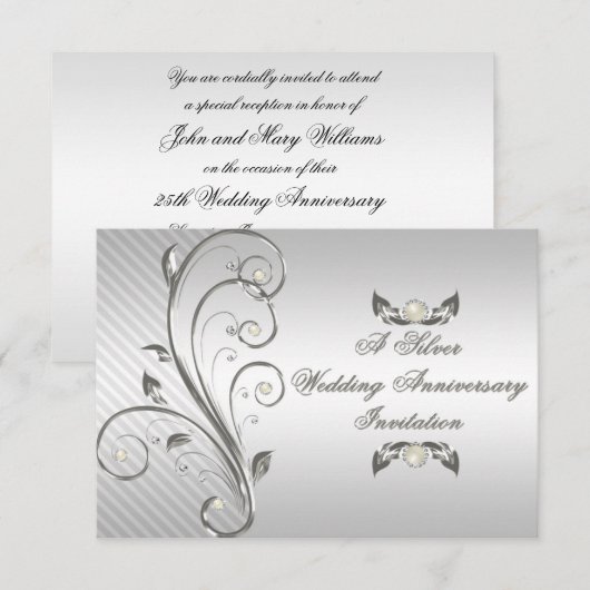 Antwoordkaart 25-jarig huwelijksjubileum kaart (Voorkant / Achterkant)