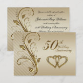 Antwoordkaart 50-jarig huwelijksjubileum kaart (Voorkant / Achterkant)