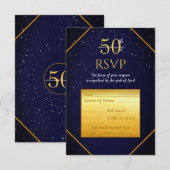 Antwoordkaart 50e jubileumfeest RSVP kaartje (Voorkant / Achterkant)