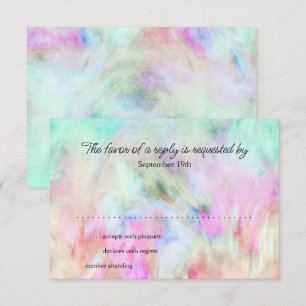 Antwoordkaart Aqua Tie-Dye-ontwerp RSVP Kaartje