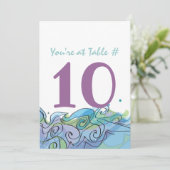 Antwoordkaart Beachy Ocean Bar Bat Mitzvah uitnodi Kaart (Staand voorkant)