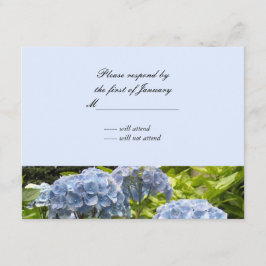 Antwoordkaart Blauwe Hortensia's RSVP Kaartje