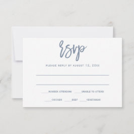 Antwoordkaart | Borstelcalligrafie - Stofblauw RSVP Kaartje