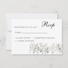 Antwoordkaart bos wilde bloemen RSVP kaartje