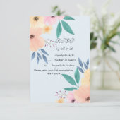 Antwoordkaart - Bruiloft met bloemen RSVP Kaartje (Staand voorkant)