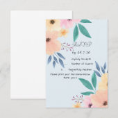 Antwoordkaart - Bruiloft met bloemen RSVP Kaartje (Voorkant / Achterkant)
