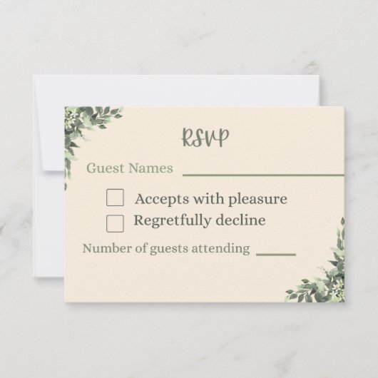 Antwoordkaart bruiloft RSVP kaartje (Voorkant)