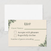 Antwoordkaart bruiloft RSVP kaartje (Voorkant / Achterkant)