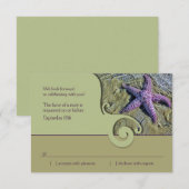 Antwoordkaart Bruiloft Starfish Bestemming RSVP Kaartje (Voorkant / Achterkant)