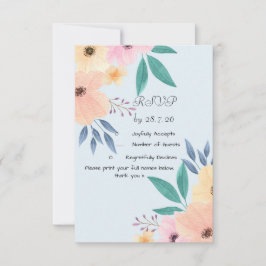 Antwoordkaart - Bruiloftsbloemen RSVP Kaartje