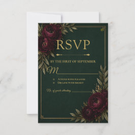 Antwoordkaart Emerald Elegance RSVP Kaartje
