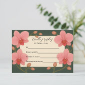 Antwoordkaart Ever After Orchidee RSVP Kaartje (Staand voorkant)