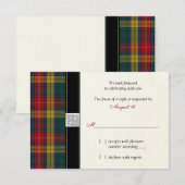Antwoordkaart Huwelijk Buchanan Clan Tartan RSVP (Voorkant / Achterkant)