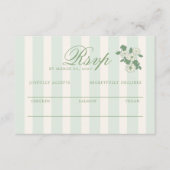 Antwoordkaart in saliegroene tuin-chinoiserie RSVP Informatiekaartje (Voorkant)