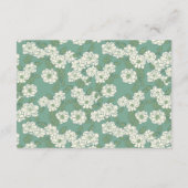 Antwoordkaart in saliegroene tuin-chinoiserie RSVP Informatiekaartje (Achterkant)