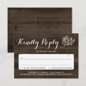 Antwoordkaart Insteekkaart | Rustieke Baby's Adem Kaart (Voorkant / Achterkant)