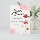 Antwoordkaart "Klaprozen" RSVP Kaartje (Staand voorkant)