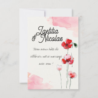 Antwoordkaart "Klaprozen" RSVP Kaartje