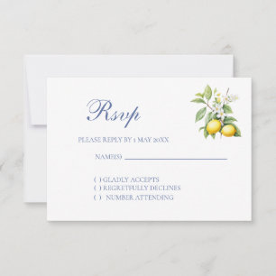 Antwoordkaart Lemon Wedding RSVP Kaartje