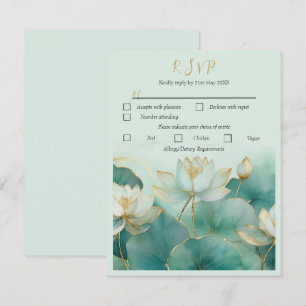 Antwoordkaart Lotusbloem personaliseren RSVP Kaartje