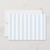 Antwoordkaart met blauwe strepen RSVP kaartje (Achterkant)