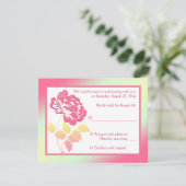 Antwoordkaart met gele en roze pioen kaart (Staand voorkant)