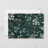 Antwoordkaart met groen blad krans RSVP kaartje (Achterkant)