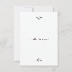 Antwoordkaart met groene botanische beplanting RSVP kaartje