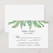 Antwoordkaart met groene varens RSVP kaartje (Voorkant / Achterkant)