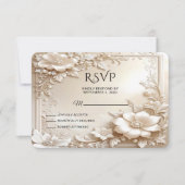 Antwoordkaart met ivoorkleurige bloemen RSVP kaartje (Voorkant)