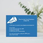Antwoordkaart met megafoon RSVP kaartje (Staand voorkant)