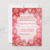 Antwoordkaart met rode en witte sneeuwvlokken kaart (Voorkant)