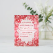 Antwoordkaart met rode en witte sneeuwvlokken kaart (Staand voorkant)