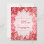 Antwoordkaart met rode en witte sneeuwvlokken kaart (Achterkant)