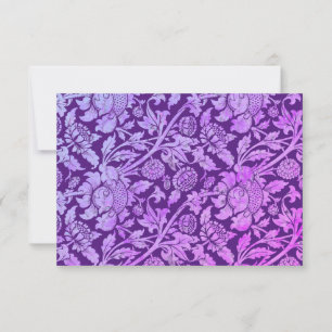 Antwoordkaart met vintage bloempatroon RSVP kaartje