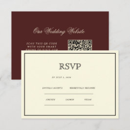 Antwoordkaart met Vintage Klassieke Esthetiek RSVP Kaartje