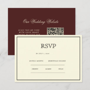 Antwoordkaart met Vintage Klassieke Esthetiek RSVP Kaartje