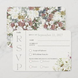 Antwoordkaart met wilde bloemen RSVP kaartje