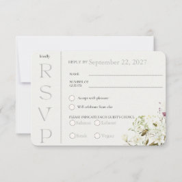 Antwoordkaart met wilde bloemen RSVP kaartje