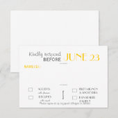 Antwoordkaart Modern Uitnodigingssuite RSVP Kaartje (Voorkant / Achterkant)