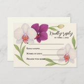 Antwoordkaart Orchideeën Omhelzing RSVP Kaartje (Voorkant / Achterkant)
