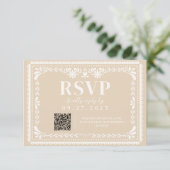 Antwoordkaart Papel Picado Mexicaans Neutraal RSVP (Staand voorkant)