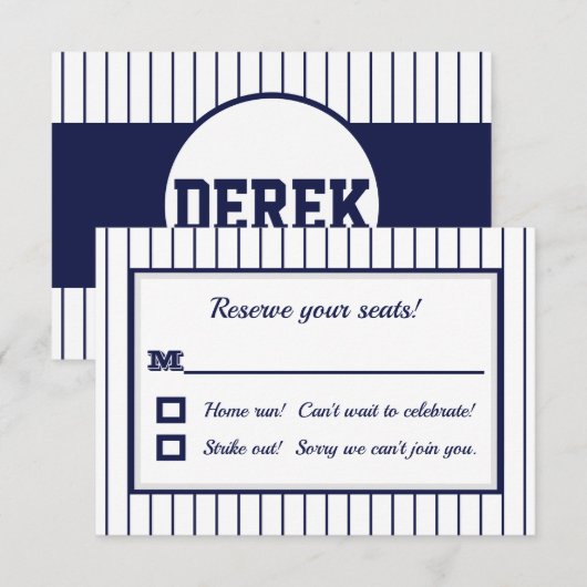 Antwoordkaart Pinstripe New York Kaart (Voorkant / Achterkant)