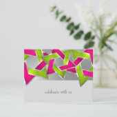 Antwoordkaart Roze Lime Ster van David Elke Kleur Kaart (Staand voorkant)