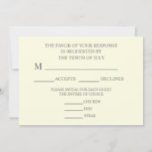 Antwoordkaart RSVP Geel Bloem Bruiloft Uitnodiging (Achterkant)