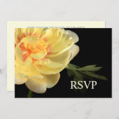 Antwoordkaart RSVP Geel Bloem Bruiloft Uitnodiging (Voorkant / Achterkant)