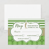Antwoordkaart RSVP golf groen goud Kaart (Voorkant / Achterkant)